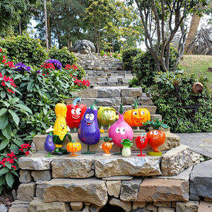 Sculptures de fruits et légumes de dessins animés-Ensemble ludique en fibre de verre pour cafés et salles de jeux pour enfants - Product Image 4