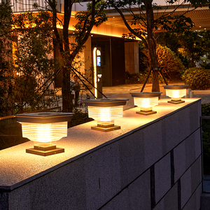 Outdoor Waterproof LED Solar Powered Aluminum Lawn Bollard Gate <b>Post</b> Pathway Lamp Garden Decorative Solar Pillar <b>Light</b> NJ-SG9 NJ - Product Image 5