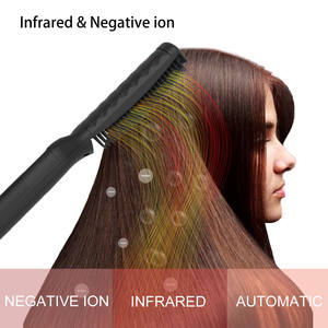 Plancha de Pelo Iónica Infrarroja Portátil de Doble Voltaje para Mujer con Pantalla LCD y Cepillo Eléctrico de Titanio, 1 Año de Garantía, para Uso Doméstico y Hotelero - Product Image 3