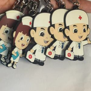 พวงกุญแจซิลิโคนน่ารักแบบขายส่ง พวงกุญแจการ์ตูนแพทย์และพยาบาล 3 มิติ พีวีซี ตุ๊กตาห้อยกระเป๋าสุดน่ารัก พวงกุญแจรูปแพนด้า - Product Image 3