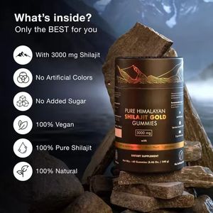 <span class=keywords><strong>100</strong></span>% Pure Natural Himalayan Shilajit Resin Gummies 3000mg Inmunity Enhancer Vitamins para adultos - Product Image 2