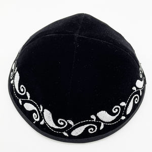 Terciopelo Negro Kippah Yarmulke Judío <span class=keywords><strong>Kipa</strong></span> Judaica Yamaka Kippa Yamakah Yarmulka <span class=keywords><strong>Sombrero</strong></span> Hombres o Niños Israel - Product Image 1