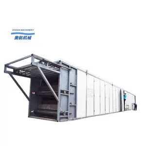 Continous seaweed fungi vegetable mesh conveyor mesh belt tunnel type turn-over hot air dryer drying machine for fruits