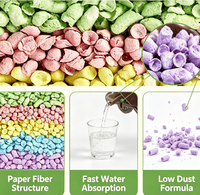 Litière pour chat en papier de pâte de bois blanc, absorption rapide, faible teneur en poussière, fibres de papier douces de qualité alimentaire, désodorisante, jetable aux toilettes, 2 kg, 5 secondes