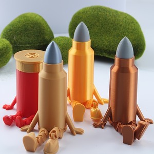 Figurine Bullet Buddy imprimée en 3D, mini-ornement de bureau en plastique, modèle de présentation fantaisie - Product Image 5