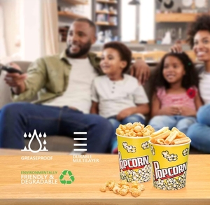 ฝาปิดกระดาษสำหรับบรรจุภัณฑ์อาหารแบบใช้แล้วทิ้ง ทนทานต่อคราบไขมัน เกรดอาหาร สำหรับโลโก้แบบกำหนดเอง เหมาะสำหรับไก่ทอด <span class=keywords><strong>KFC</strong></span> ซุป ข้าวโพดคั่ว ซูชิ และอาหารประเภทอื่นๆ - Product Image 6