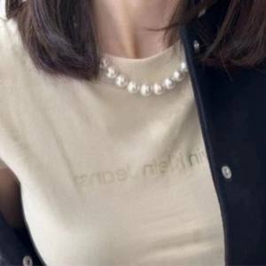 Collar Clásico Informal de Perlas Blancas de Agua Dulce con Cadena de Clavícula Estrellada, Natural y Acabado - Product Image 3