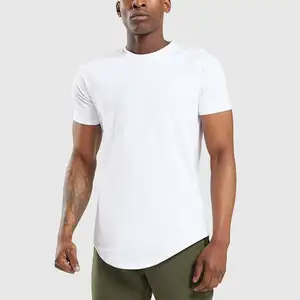 wholesale men's seamless gym round-neck sports fit t shirt plain dyed polyester spandex muscle high quality fit basic t-shirt
