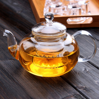 Théière classique en verre ultra-transparent de 600 ml avec infuseur pour café, lait, thé fleuri ou thé en feuilles