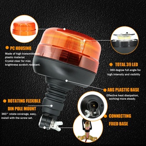 12V/24V <span class=keywords><strong>LED</strong></span> Đèn Hiệu Khẩn Cấp Ánh Sáng Quay Vòng Hổ Phách Nhấp Nháy Cảnh Báo Ánh Sáng Cho Xe Tải Xe Nâng Máy Kéo Khác Phụ Kiện Xe Hơi - Product Image 2