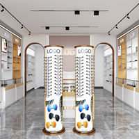 Support de monture métallique optique de marque Miami, support de lunettes de soleil rotatif noir pour magasin de lunettes