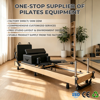 Machine de Pilates Reformer en bois de chêne noir, durable, réglable et portable, pour studio de Pilates professionnel haut de gamme