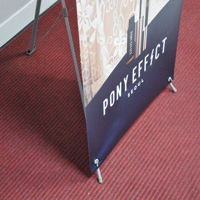 Support de bannière X-frame pour stand de salon professionnel, support portable réglable en hauteur 60CM/80CM, porte-panneau publicitaire, sac de transport facile