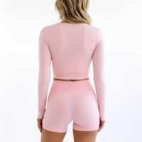 Haut de danse enveloppant à manches longues pour femme, à nouer soi-même, pour le ballet, le Pilates, le yoga et l'entraînement – Ensemble de yoga actif