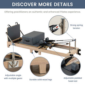 <span class=keywords><strong>Reformer</strong></span> de <span class=keywords><strong>Pilates</strong></span> Plegable de Roble de Alta Calidad para Gimnasio en Casa y Estudio de <span class=keywords><strong>Pilates</strong></span>, Equipo de Fitness Duradero y Ajustable - Product Image 3