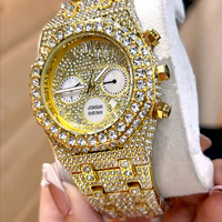Montre homme AP populaire de haute qualité, incrustée de diamants, faite à la main, en alliage, style sport, affichage à aiguilles, montre à mouvement apparent