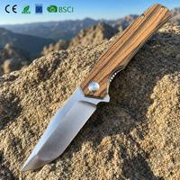 Couteaux de poche GT-TFM003, lame D2, manche en teck doré, couteau pliant d'extérieur, camping, chasse, survie, outils EDC