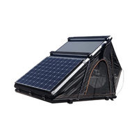 Tienda de techo para coche SUV de 300kg con panel alimentado por energía solar, carpas de aleación de aluminio, tablero de nido de abeja, techo inflable