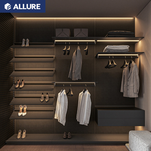 Armoire en bois Allure avec <span class=keywords><strong>porte</strong></span> coulissante intelligente et amovible pour vêtements, design intégré au lit - Product Image 3