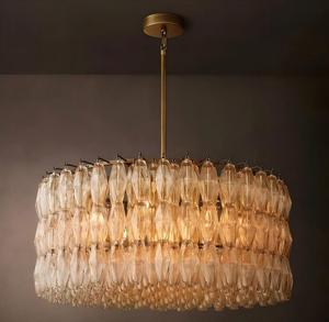 Lámpara de Araña Redonda de Lujo Nórdica con Estructura de Acero y Cristal Transparente, Luz Blanca Cálida, Compatible con CA, Ideal para Sala de Estar, Comedor, Hotel - Product Image 2
