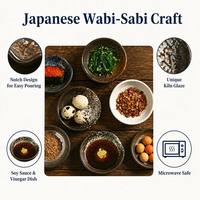 Vente en gros de coupelles à sauce soja japonaises rondes de 3,15 pouces en céramique pour restaurant de sushi, faible MOQ 50 pièces, vaisselle