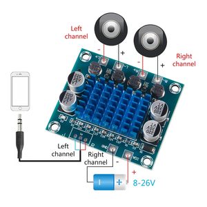 TPA3110 Digital Stereo Audio <b>Amplifier</b> Board XH-A232, 30W+30W 2.0 Channel AMP Module, DC 8-26V 3A for DIY <b>Speaker</b> Projects - Product Image 2