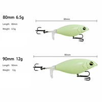 Leurre de pêche à hélice arrière LUSHAZER 80mm 90mm, leurre dur flottant pour surface, pour achigan, brochet, perche, avec hameçon triple, pour lancer en surface