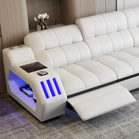 Weißes Modernes Modulares Elektrisches Relaxsofa-Set Möbel mit LED Lounge Luxuriöse Eckcouch für das Wohnzimmer