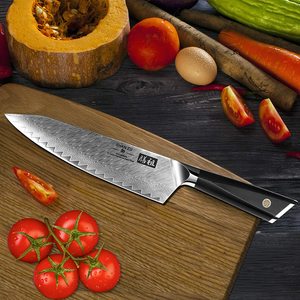 Cuchillo de Cocina Profesional <span class=keywords><strong>SHAN</strong></span> ZU GYO Serie Full <span class=keywords><strong>Tang</strong></span> con Mango G10, Cuchillo de Chef Japonés de 8 Pulgadas con Núcleo de Acero VG10 - Product Image 4