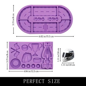 Race Car Rectangle Silicone Decorating Tip <b>Sets</b> for Cake & Cupcake Topper Soap Polymer <b>Clay</b> Crafts-Eco-Friendly Reusable - Product Image 2