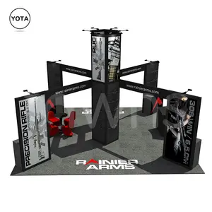 Tawns 20ft X 20ft Island Customized Exhibition Booth With Gun Shelves For Shooting Sports Expo