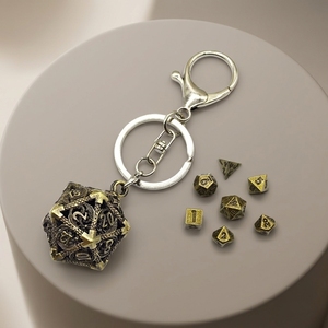 Feeron Mini Juego de 7 Dados Metálicos Huecos de Dragón de 6MM - Colgante Poliédrico para Jugadores y Coleccionistas de Juegos de Rol de Mesa (DND TRPG) - Product Image 1