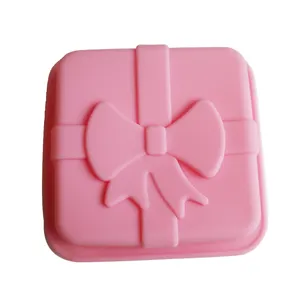 4.7 Inch gift box cake pan pop molds Cake Decorating Mould 3D silicone square moulds for cakes baking mold