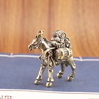 Nouvel Arrivage : Figurine Hua Tuo sur âne en laiton, décoration d'intérieur, figurine de thé, objet décoratif de bureau, petit ornement