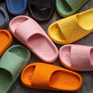 Özel japon yaz EVA kalın sandalet düz kapalı banyo yastık bulut slaytlar terlik kadınlar için