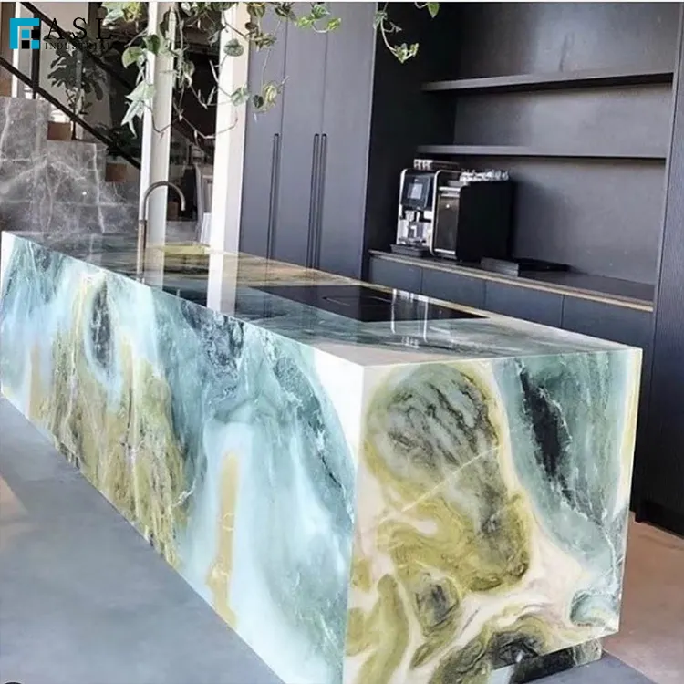 Brazilian Green with Pure White Veins Quartzite Slabs Exotic Green Marble Countertop