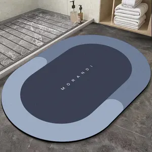 Alfombrilla antideslizante de secado rápido para baño, alfombrilla de baño de diatomita de piedra de Pvc, de lujo, Turquía