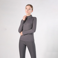 Chemises d'équitation de haute qualité pour femmes, hauts d'équitation à demi-zip, sous-vêtements pour femmes, vêtements pour la course hippique