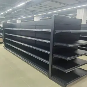 Zwarte Aangepaste Muur Enkele Dubbelzijdige Opslag Supermarkt Display Apparatuur Supermarkt Plank
