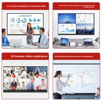 Tableau blanc interactif intelligent avec écran LCD, base rotative de 100 pouces, écran tactile HD, pour l'enseignement en classe