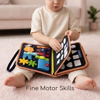 Livre d'activités sensorielles Montessori personnalisable et réutilisable en feutre pour bébés, livre d'éveil, jouets pour enfants avec autocollants magiques