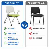 Chaise de formation pliable et empilable, mobile, hauteur d'assise 450 mm, robuste, pour projets gouvernementaux et scolaires, fourniture pour appels d'offres