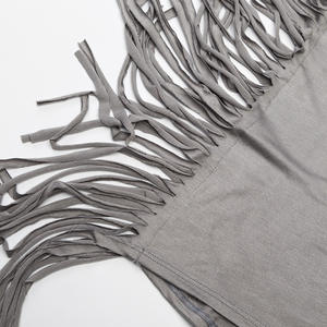 Nuevos Productos en Oferta, Camiseta sin Mangas con Borlas de Color Gris Claro para Chicas Jóvenes, Envío Directo - Product Image 4