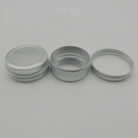 Pot rond en aluminium argenté de 30 ml 30 g 1 oz avec couvercle à vis, boîte de rangement pour baume à lèvres, crème pour le visage, boîte en étain pour bougies