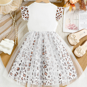 Abito estivo da principessa a maniche corte con stampa estiva per <span class=keywords><strong>bambina</strong></span> da 3 a 10 anni, lunghezza al ginocchio, linea ad A - Product Image 2