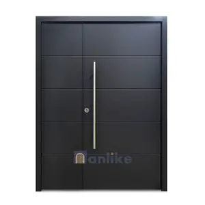 Anlike Hot Sale Russian Front Other Tempered Glass Entry Large Cast Aluminum Steel Metal Security House Entrance Door