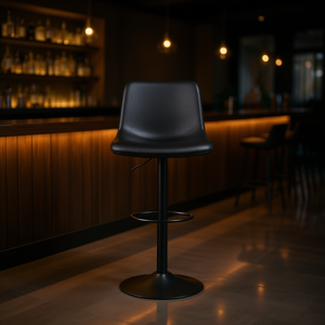 Tabouret de bar haut naturellement simple, structure métallique, construction durable, mobilier contemporain moderne pour bar à domicile et usage commercial - Product Image 2