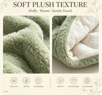 Couette Jacquard à Carreaux en Sherpa Épaisse pour l'Hiver, Couvre-lit Chaud en Flanelle Polaire Velours, Motif Patchwork en Polyester
