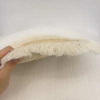 Sets de table ronds tressés en écorce de maïs, naturels, avec pampilles, pour la maison, la table, les dîners, les mariages et les fêtes, utilisables également comme sous-verres pour tasses et bols