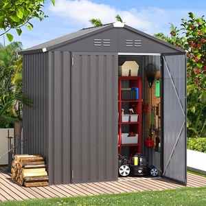 Cabane <span class=keywords><strong>de</strong></span> <span class=keywords><strong>jardin</strong></span> en métal avec toit en pente, abri <span class=keywords><strong>de</strong></span> rangement pour meubles <span class=keywords><strong>de</strong></span> <span class=keywords><strong>jardin</strong></span> en métal d'extérieur - Product Image 4